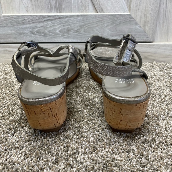 Eileen Fisher “Array” Strappy Cork Wedge Sandal 8 - Picture 12 of 14